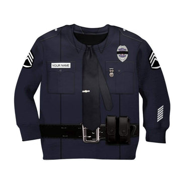 Gearhumans Kid Cosplay Police Custom Name T-Shirts Hoodies Apparel