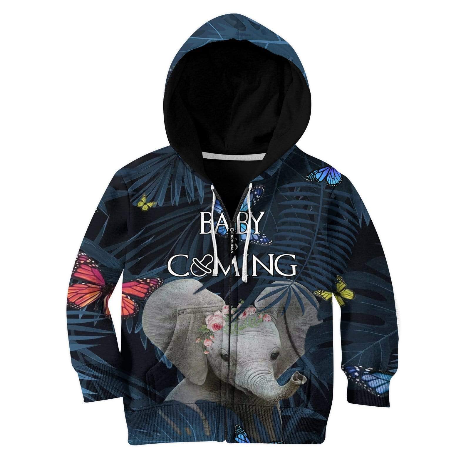 Kid Custom Baby Is Coming Apparel HD-AT2481915K Kid 3D Apparel Kid Zip Hoodie S/6-8 