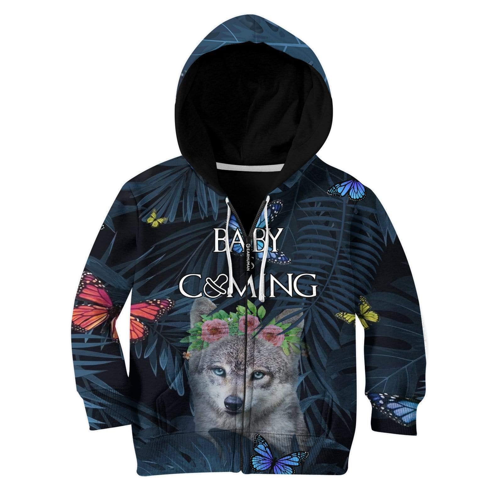 Kid Custom Baby Is Coming Apparel HD-AT3081903K Kid 3D Apparel Kid Zip Hoodie S/6-8 