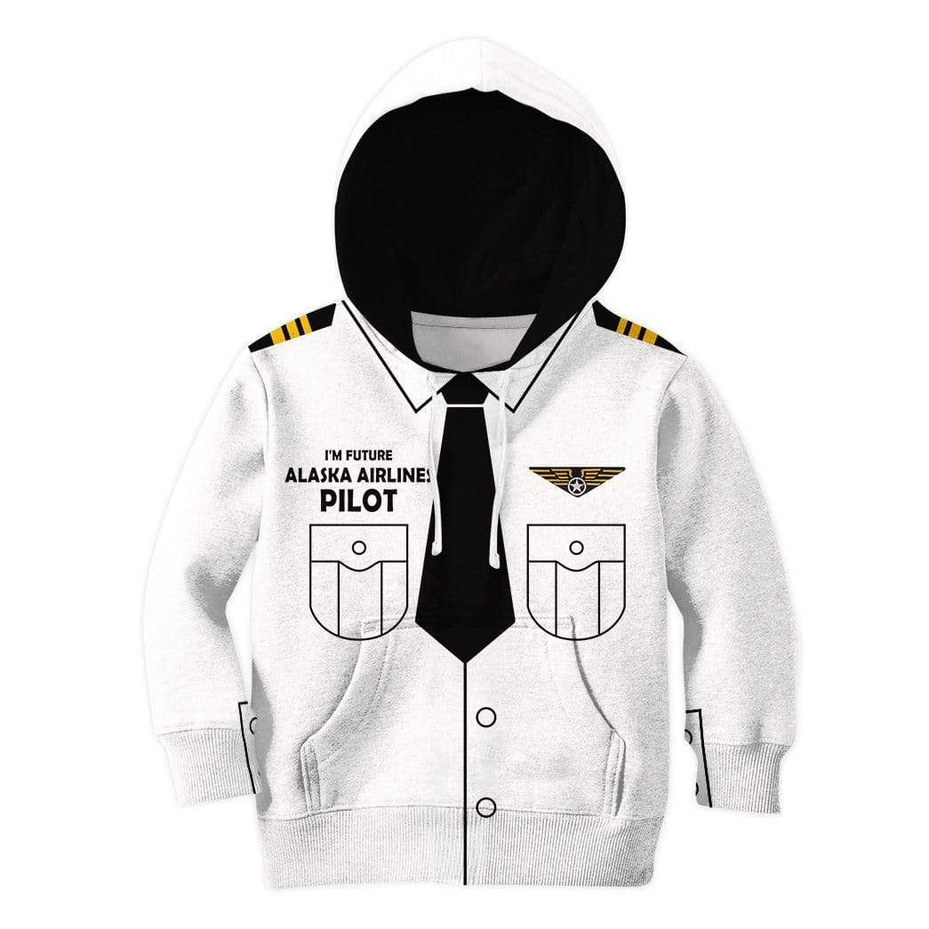 Kid Custom Hoodies T-shirt I'm future Alaska Airlines pilot Apparel HD-GH20704K kid 3D apparel Kid Hoodie 2T 