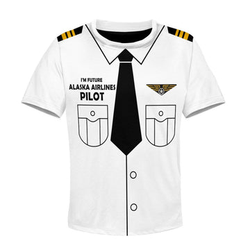 Gearhumans Kid Custom Hoodies T-shirt I'm future Alaska Airlines pilot Apparel