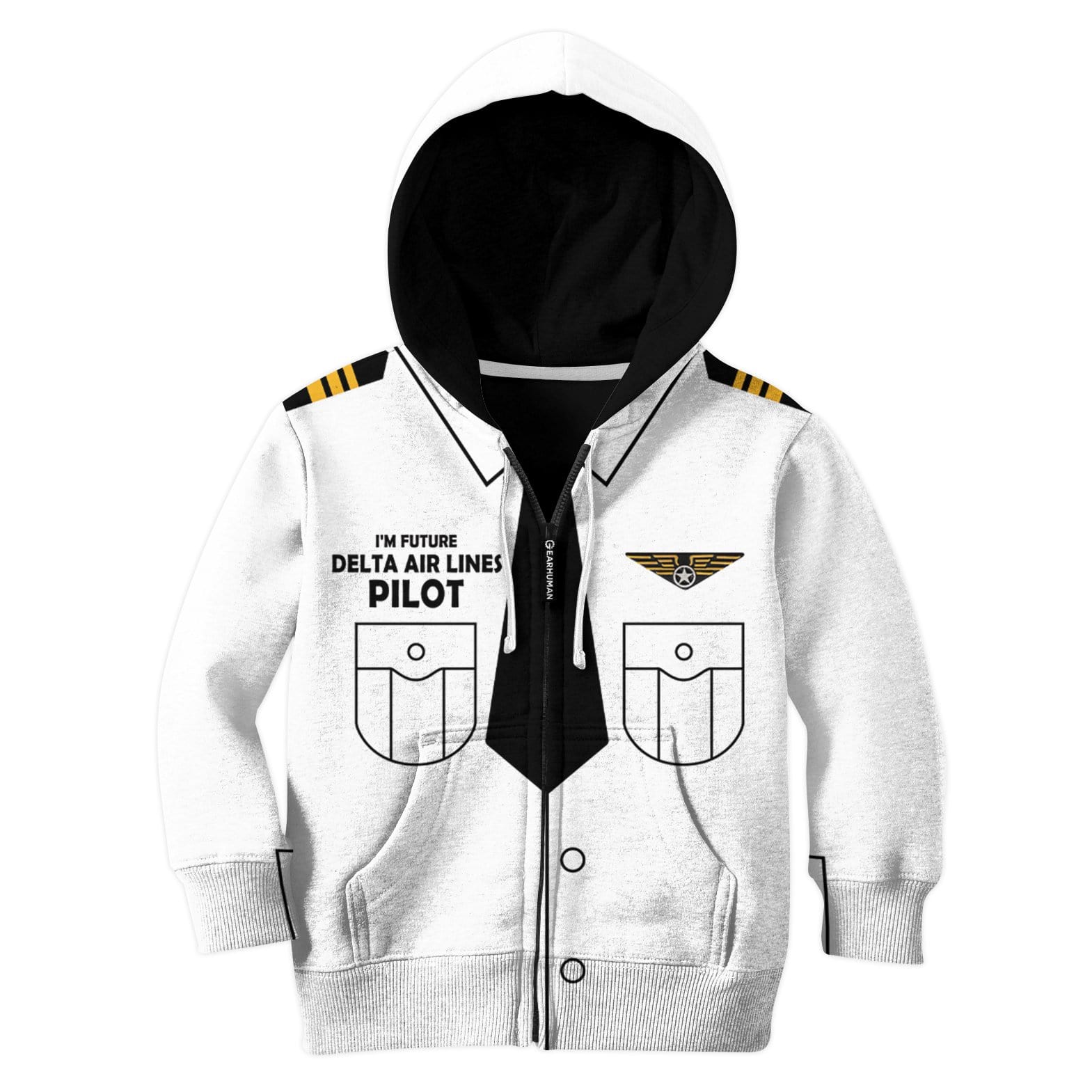 Kid Custom Hoodies T-shirt I'm future Delta Air Lines pilot Apparel HD-GH20707K kid 3D apparel Kid Zip Hoodie 2T 