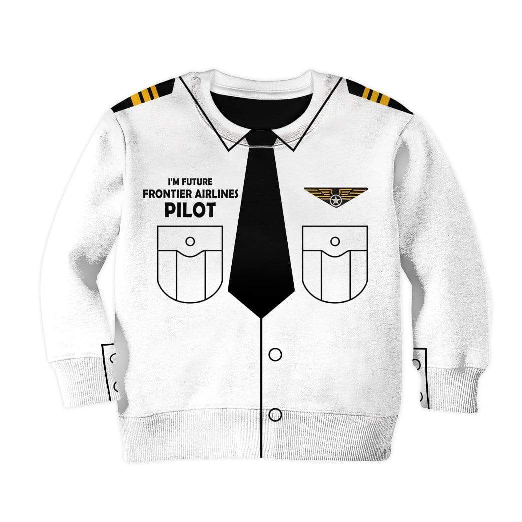 Kid Custom Hoodies T-shirt I'm future Frontier Airlines pilot Apparel HD-GH20708K kid 3D apparel Kid Sweatshirt 2T 
