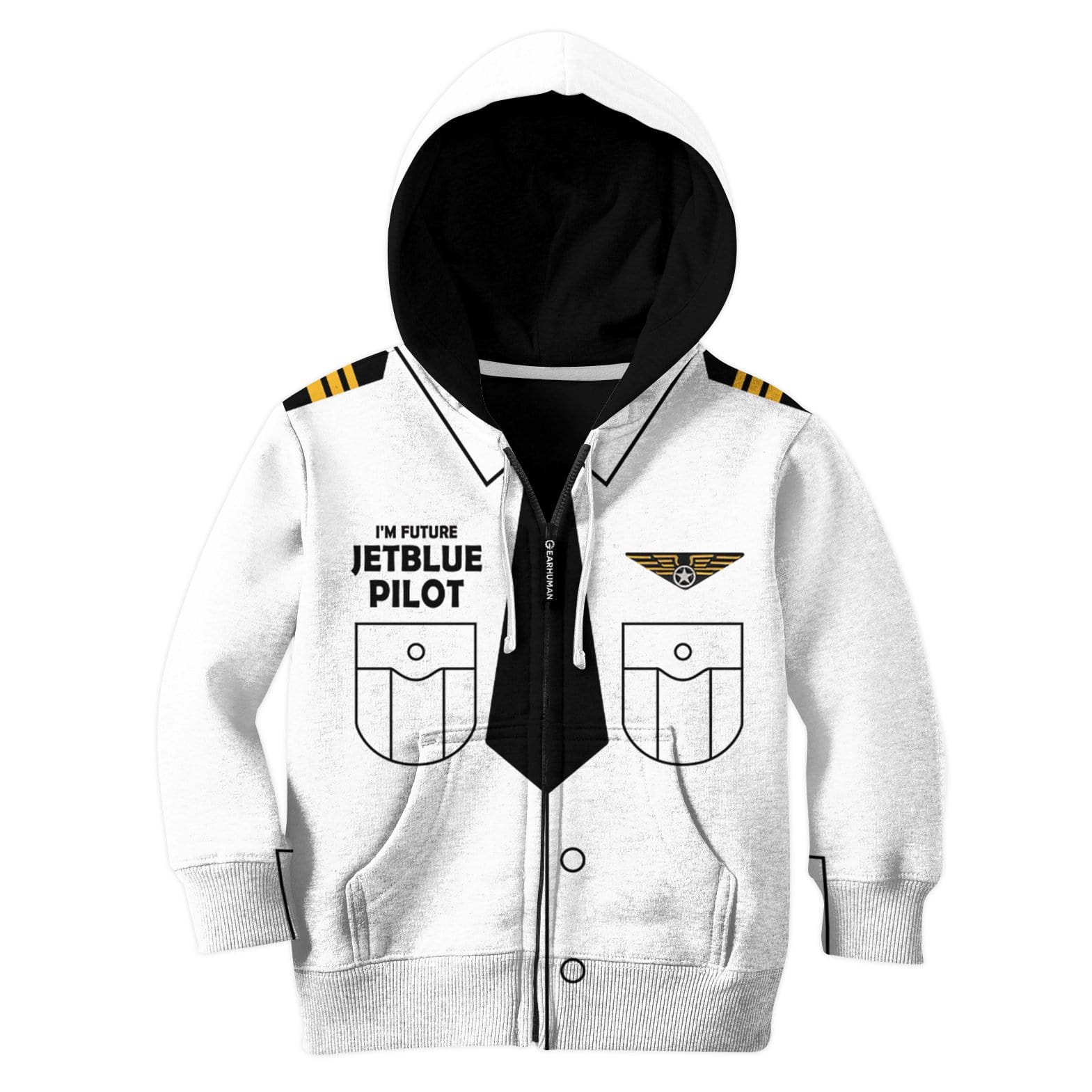 Kid Custom Hoodies T-shirt I'm future JetBlue pilot Apparel HD-GH20710K kid 3D apparel Kid Zip Hoodie 2T 