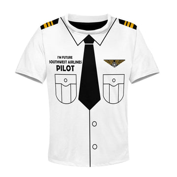 Gearhumans Kid Custom Hoodies T-shirt I'm future Southwest Airlines pilot Apparel