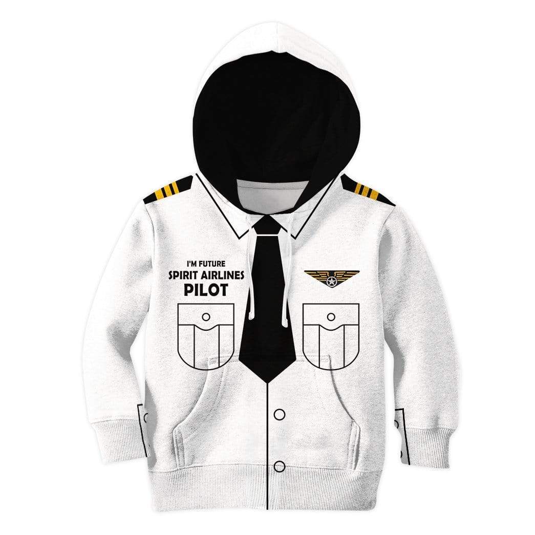 Kid Custom Hoodies T-shirt I'm future Spirit Airlines pilot Apparel HD-GH20712K kid 3D apparel Kid Hoodie 2T 