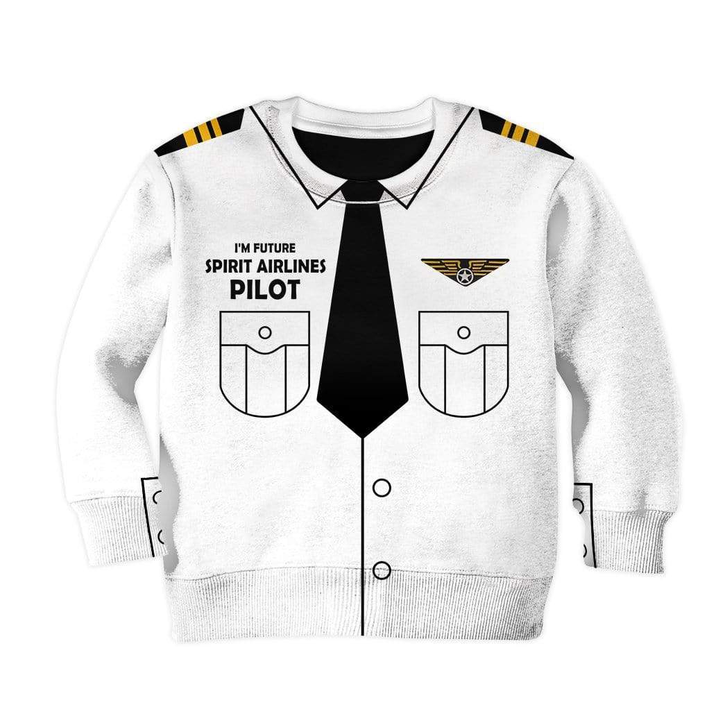 Kid Custom Hoodies T-shirt I'm future Spirit Airlines pilot Apparel HD-GH20712K kid 3D apparel Kid Sweatshirt 2T 