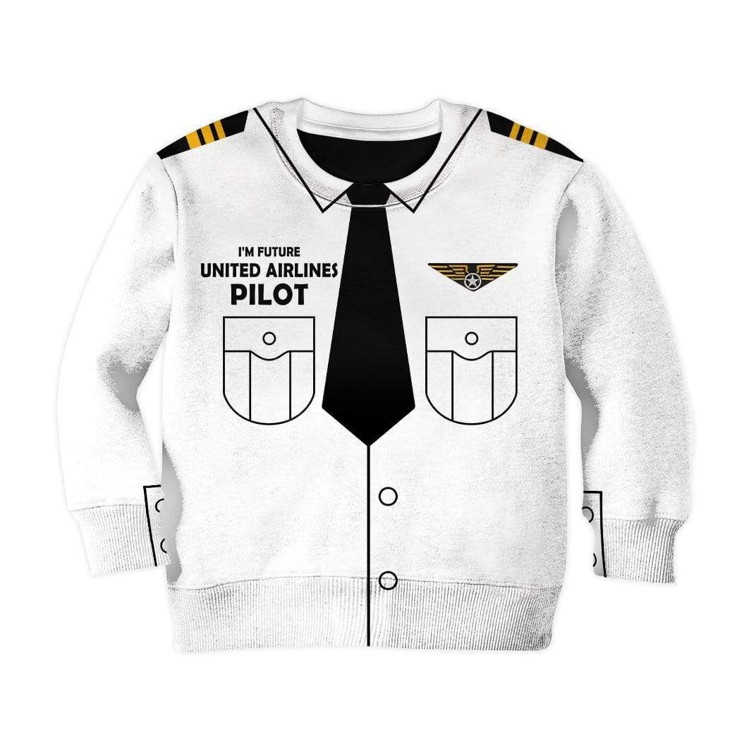 Kid Custom Hoodies T-shirt I'm future United Airlines pilot Apparel HD-GH20713K kid 3D apparel Kid Sweatshirt 2T 