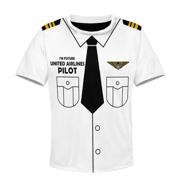 Gearhumans Kid Custom Hoodies T-shirt I'm future United Airlines pilot Apparel