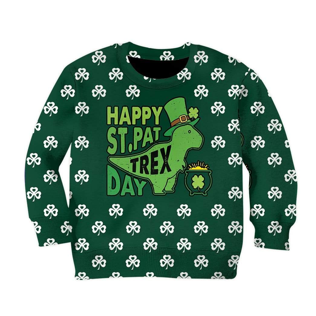 Kid Happy St Pattrex Day T-Shirts Hoodie Apparel HD-AT3101207 Kid 3D Apparel Kid Sweatshirt 2XS 