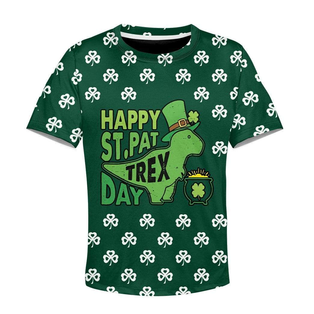 Kid Happy St Pattrex Day T-Shirts Hoodie Apparel HD-AT3101207 Kid 3D Apparel Kid T-Shirt 3XS 