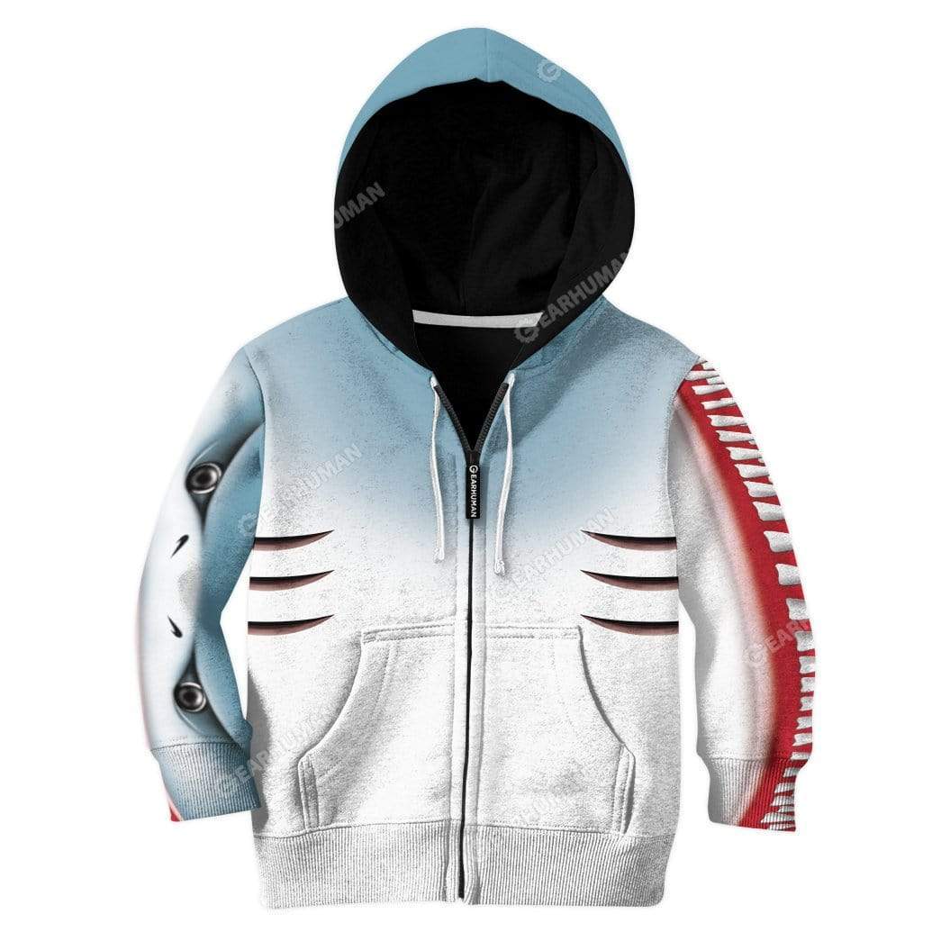 Kid Shark Hoodie T-Shirts Apparel HD-QM3011194 Kid 3D Apparel Kid Zip Hoodie 2XS 