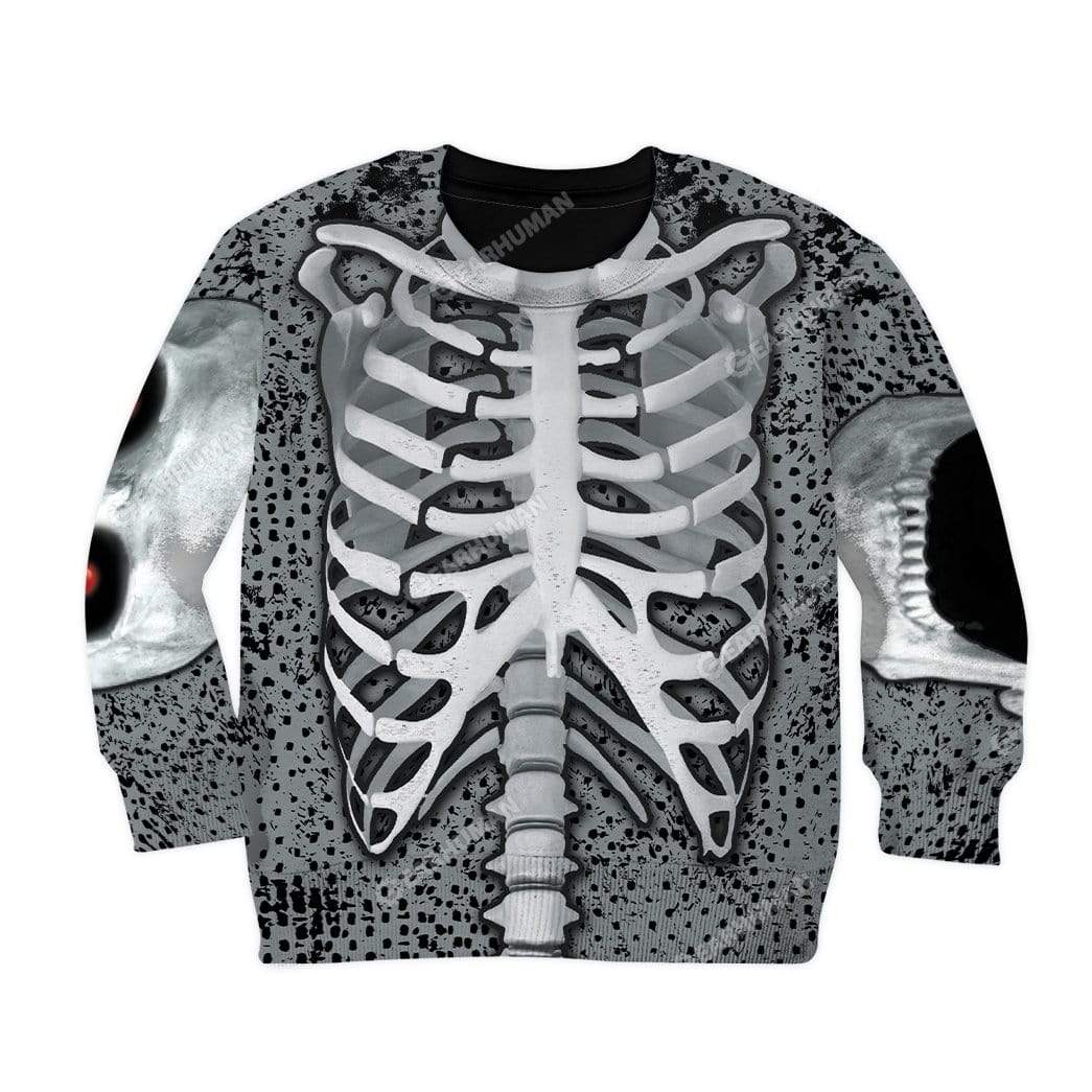 Kid Skeleton Hoodie TShirt Apparel SK-QM0312191 Kid 3D Apparel Kid Sweatshirt 2XS 