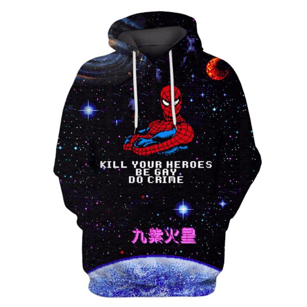 Kill your heroes be gay do crime T-Shirts - Zip Hoodies Apparel MV110468 3D Custom Fleece Hoodies Hoodie S 