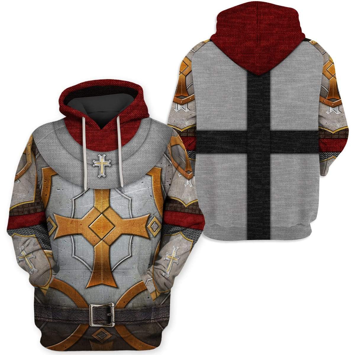 Knight Templar Custom T-shirt - Hoodies Apparel HD-GH20016 3D Custom Fleece Hoodies 