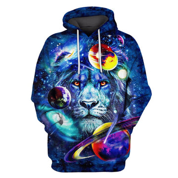 Lion and Universe Custom T-shirt - Hoodies Apparel GH110397 3D Custom Fleece Hoodies Hoodie S 
