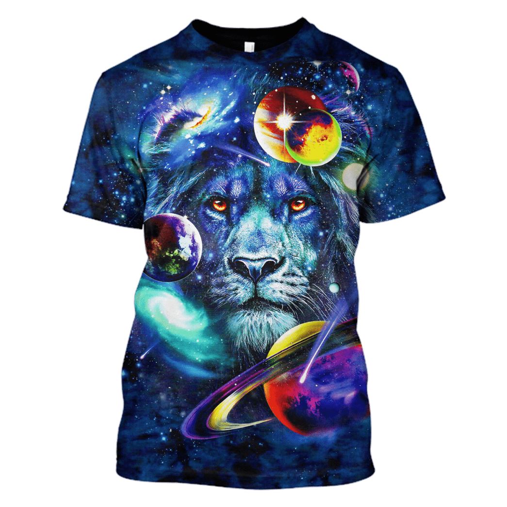 Lion and Universe Custom T-shirt - Hoodies Apparel GH110397 3D Custom Fleece Hoodies T-Shirt S 