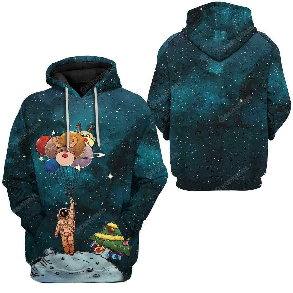 Lonely Christmas In Space Custom T-Shirts Hoodies Apparel NA-TA0412195 3D Custom Fleece Hoodies 