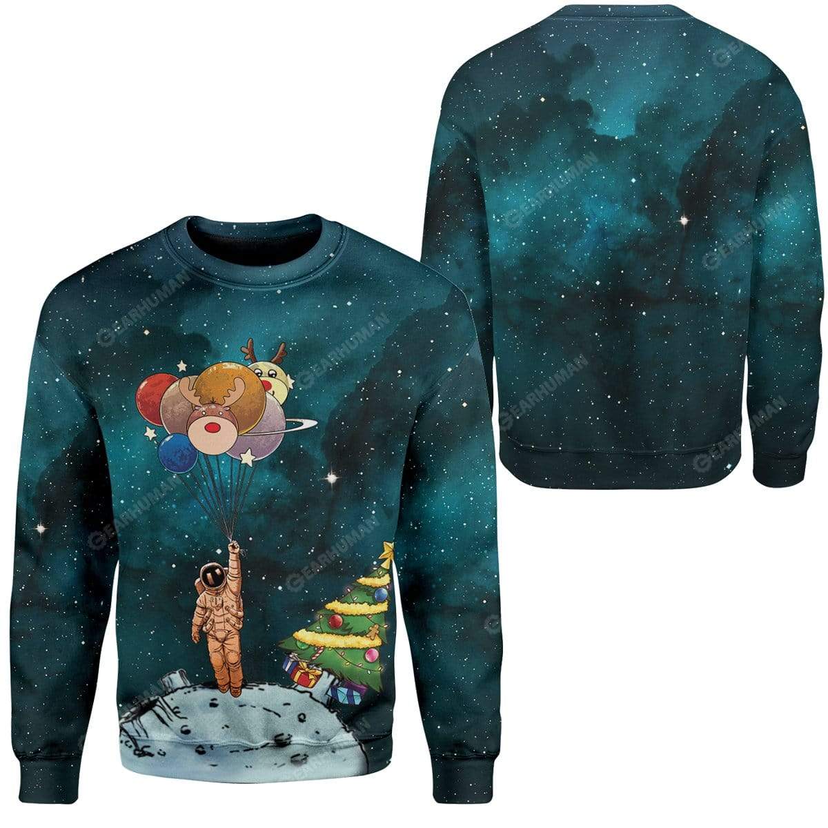 Lonely Christmas In Space Custom T-Shirts Hoodies Apparel NA-TA0412195 3D Custom Fleece Hoodies 