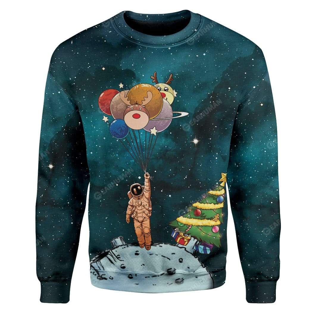 Lonely Christmas In Space Custom T-Shirts Hoodies Apparel NA-TA0412195 3D Custom Fleece Hoodies Long Sleeve S 