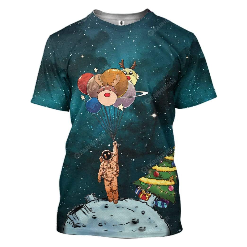 Lonely Christmas In Space Custom T-Shirts Hoodies Apparel NA-TA0412195 3D Custom Fleece Hoodies T-Shirt S 