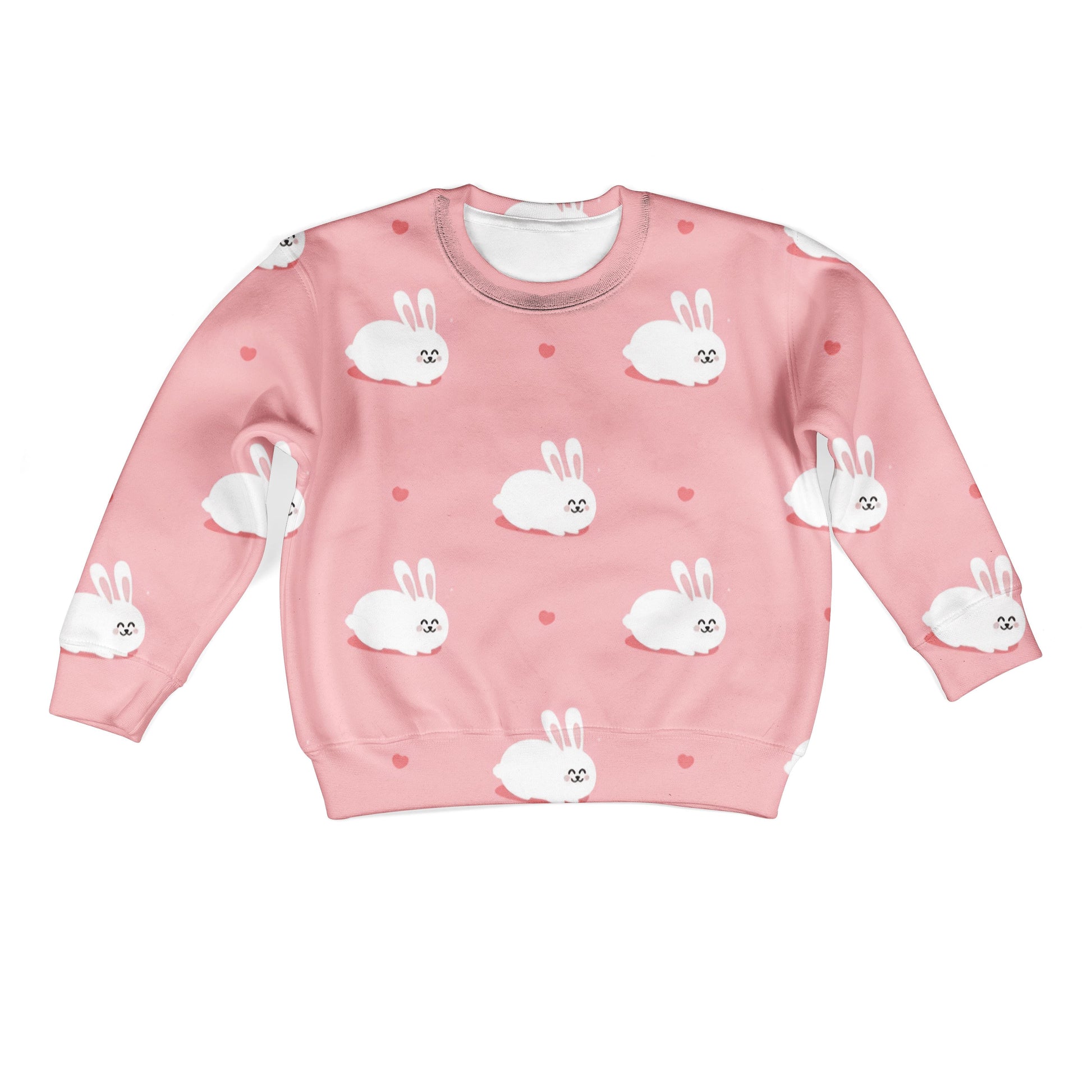 Lovely White Rabbit Custom Hoodies T-shirt Apparel HD-PET110357K kid 3D apparel Kid Sweatshirt S/6-8 