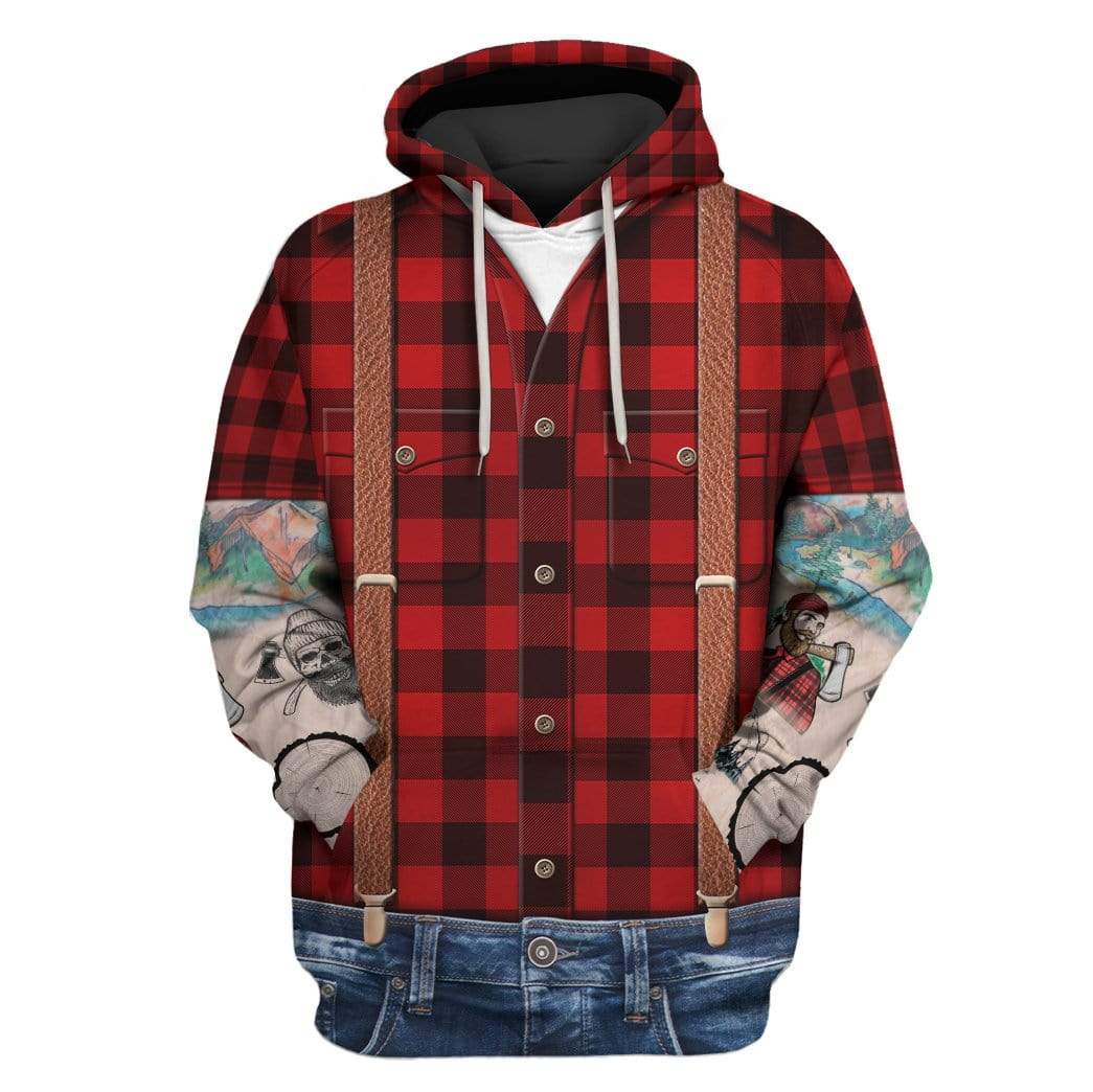 Lumbersexual With Tattoo Sleeves Custom T-shirt - Hoodies Apparel HD-GH20321 3D Custom Fleece Hoodies Hoodie S 