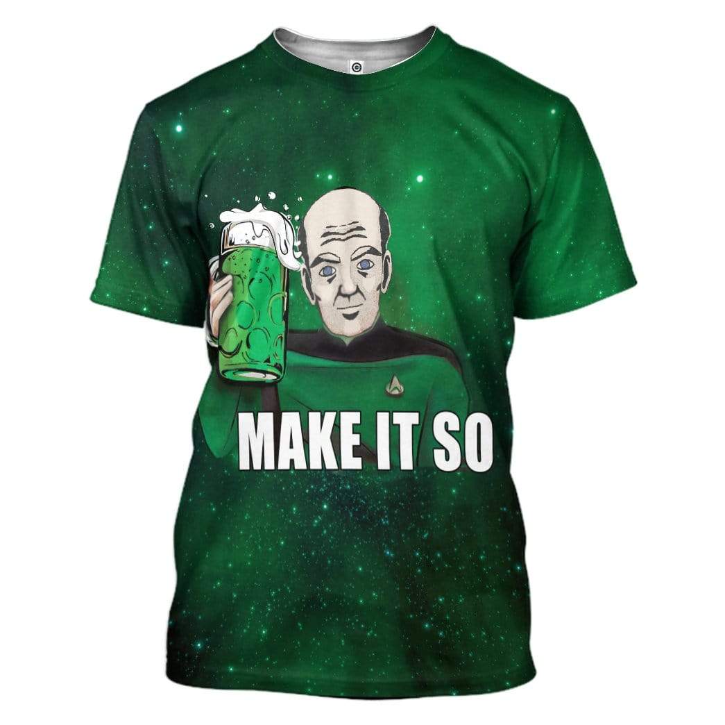 Make It So Saint Patrick Day Custom T-Shirts Hoodies Apparel HD-QM1601202 3D Custom Fleece Hoodies T-Shirt S 