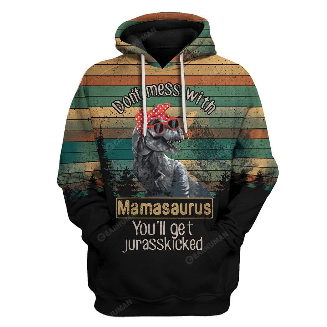 Mamasaurus Custom T-shirt - Hoodies Apparel HD-DT11111907 3D Custom Fleece Hoodies Hoodie S 
