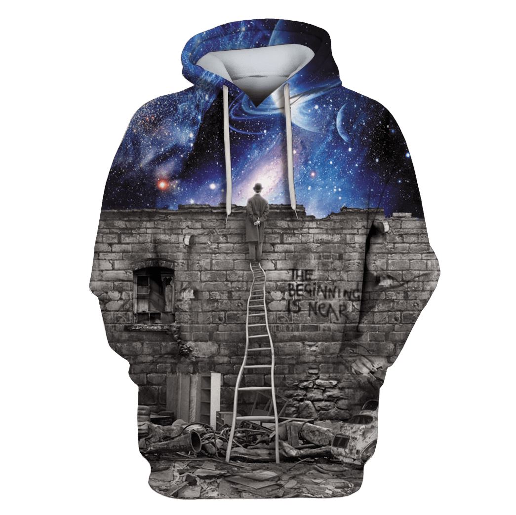 Man Looking Out Galaxy Custom T-shirt - Hoodies Apparel HD-GH110467 3D Custom Fleece Hoodies Hoodie S 