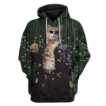 Gearhumans Meowtrix Stopping Bullets Custom T-Shirts Hoodies Apparel