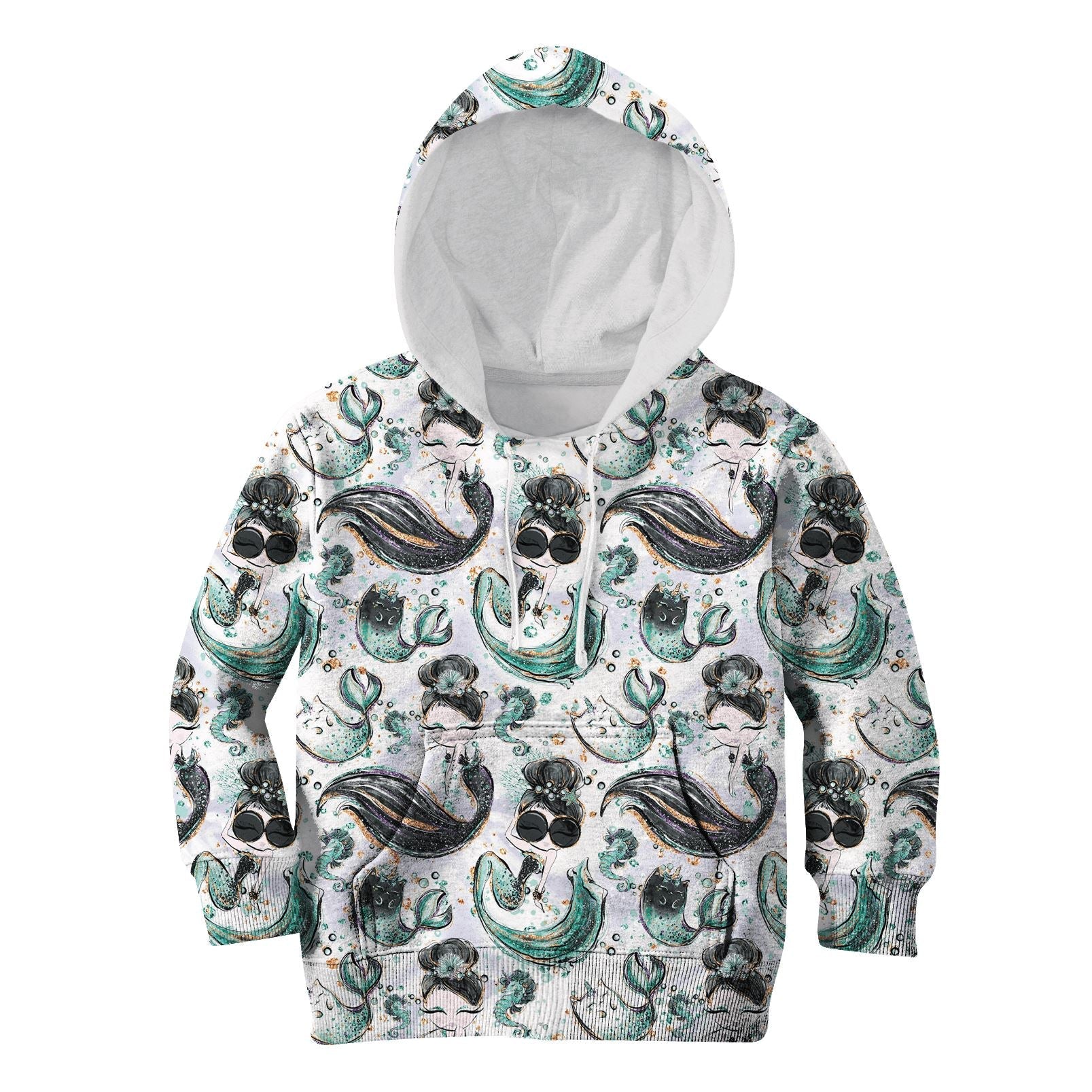 mermaid Kid Custom Hoodies T-shirt Apparel HD-PET1103429K kid 3D apparel Kid Hoodie S/6-8 