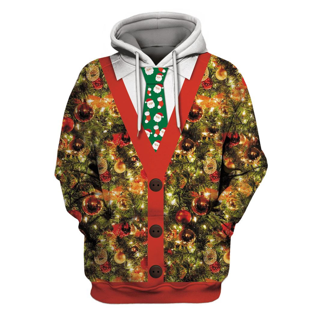 Merry christmas with santa claus Custom T-shirt - Hoodies Apparel HD-UGL110156 3D Custom Fleece Hoodies Hoodie S 