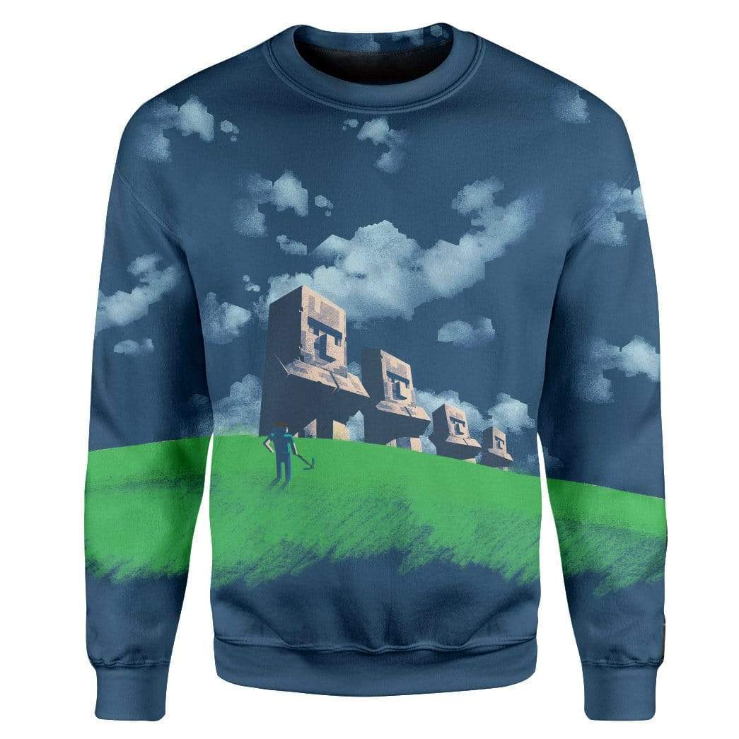 Minecraft Easter Moai Custom T-Shirts Hoodies Apparel HD-AT0602203 3D Custom Fleece Hoodies Long Sleeve S 