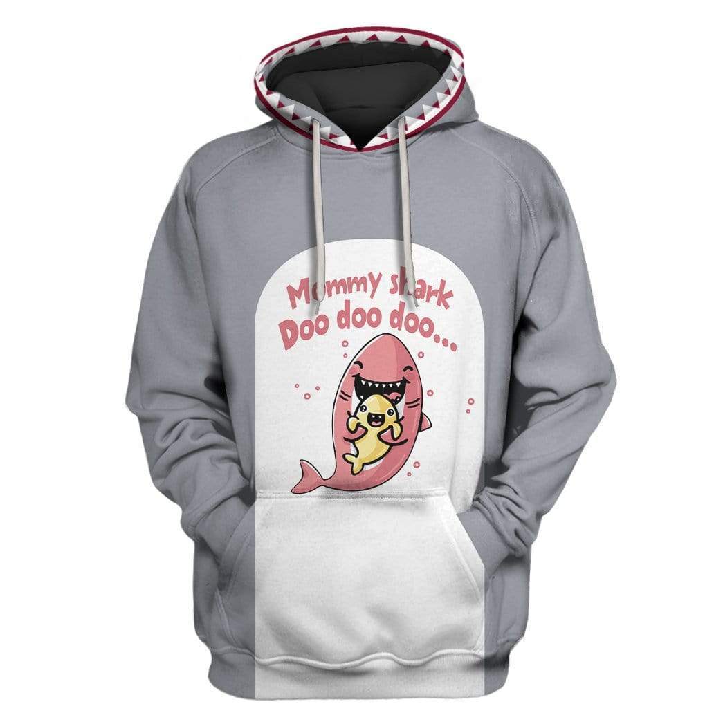 MOMMY SHARK Custom T-shirt - Hoodies Apparel HD-GH1106183 3D Custom Fleece Hoodies Hoodie S 