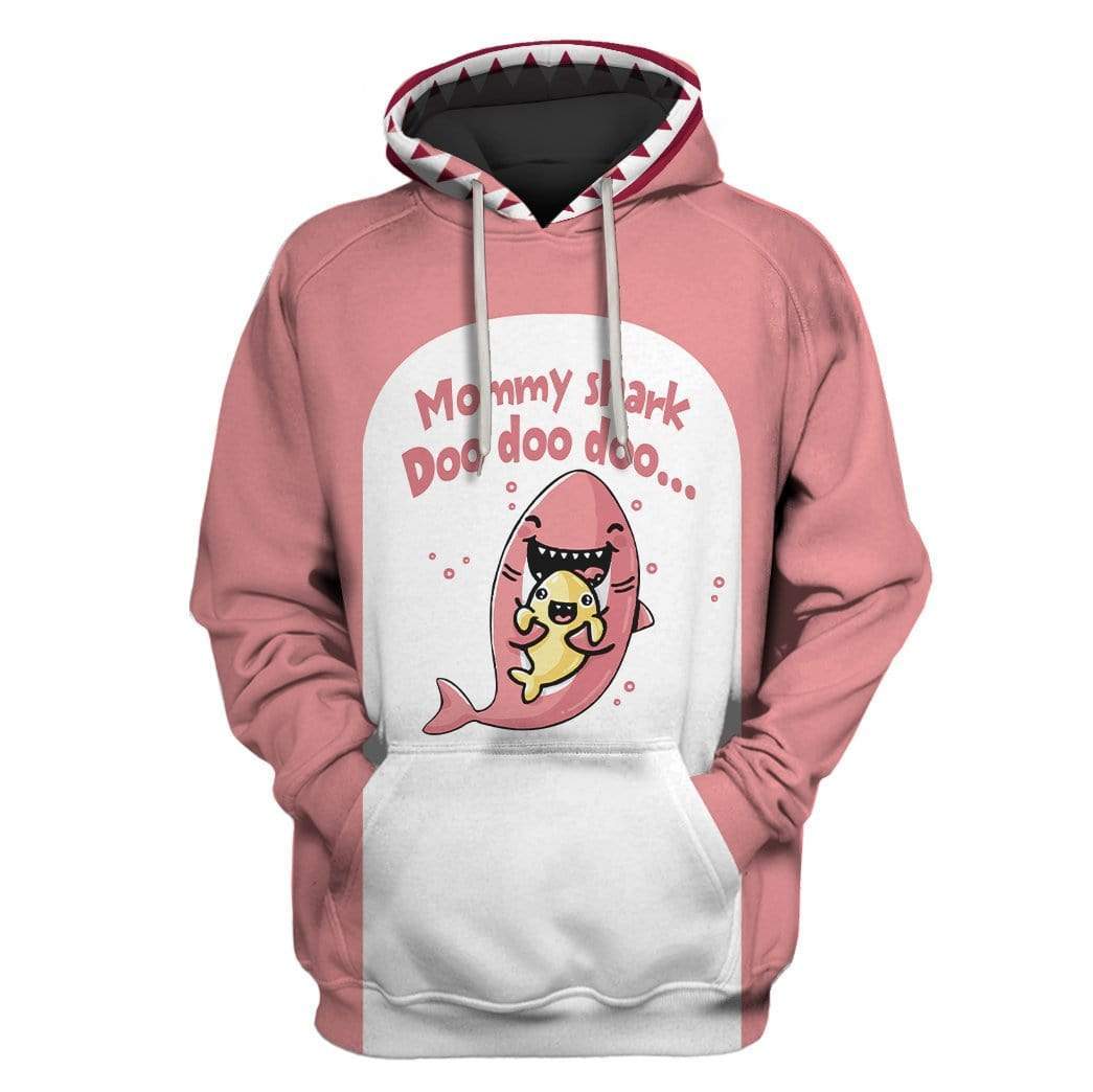 MOMMY SHARK Doo Doo doo Custom T-shirt - Hoodies Apparel HD-MV111372 3D Custom Fleece Hoodies Hoodie S 