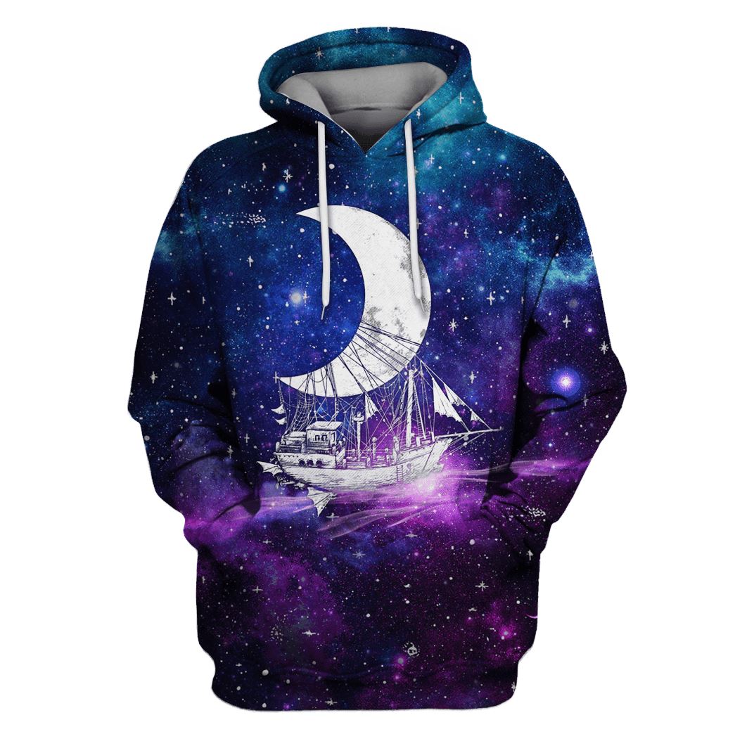 Moon Ship OuterSpace Custom T-shirt - Hoodies Apparel GH110415 3D Custom Fleece Hoodies Hoodie S 