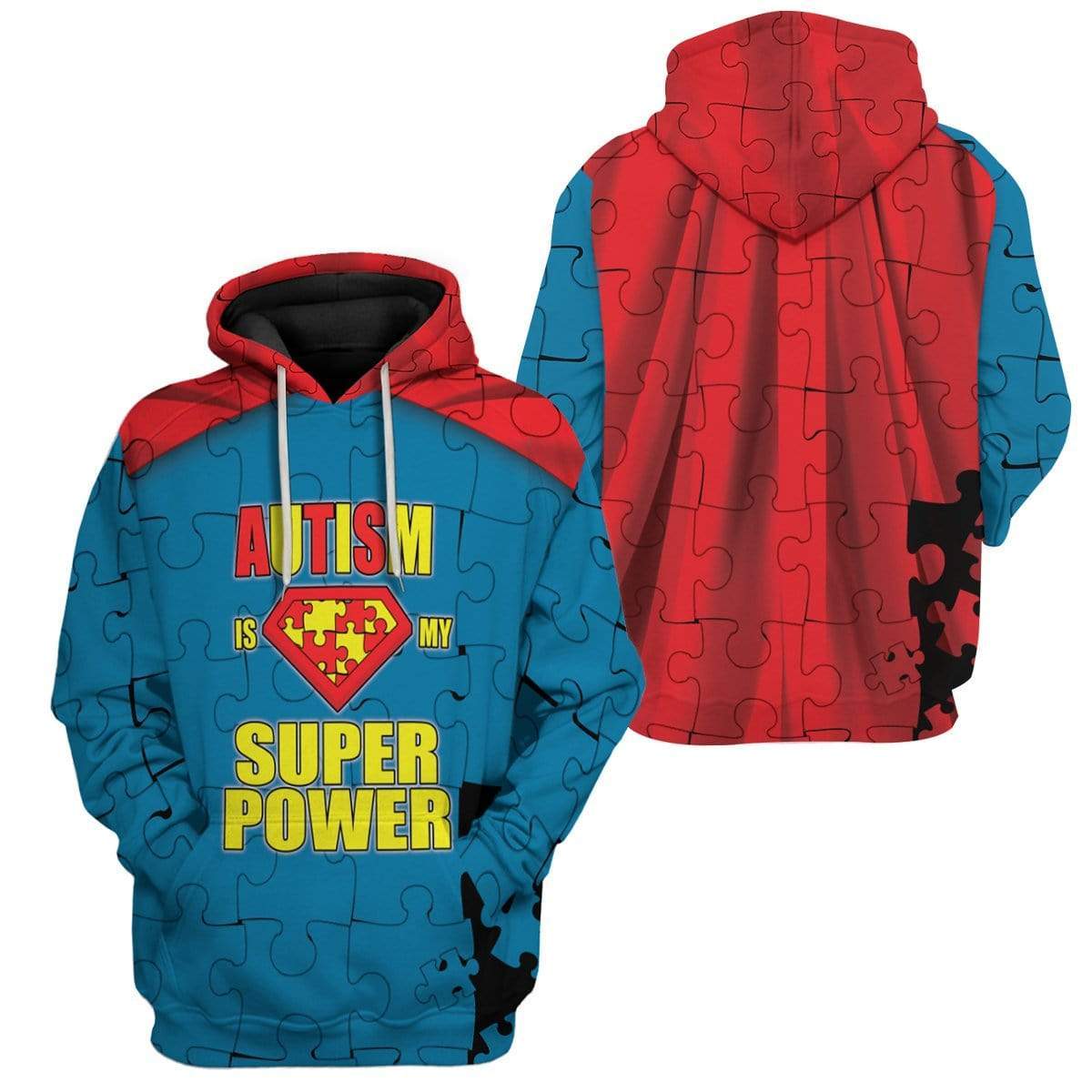My Superpower Autism Custom T-Shirts Hoodie Apparel HD-TA0502206 3D Custom Fleece Hoodies 