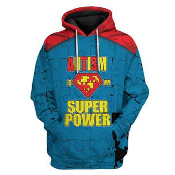 My Superpower Autism Custom T-Shirts Hoodie Apparel HD-TA0502206 3D Custom Fleece Hoodies Hoodie S 