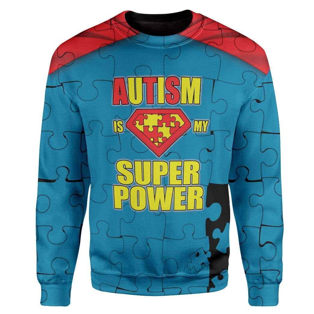 My Superpower Autism Custom T-Shirts Hoodie Apparel HD-TA0502206 3D Custom Fleece Hoodies Long Sleeve S 