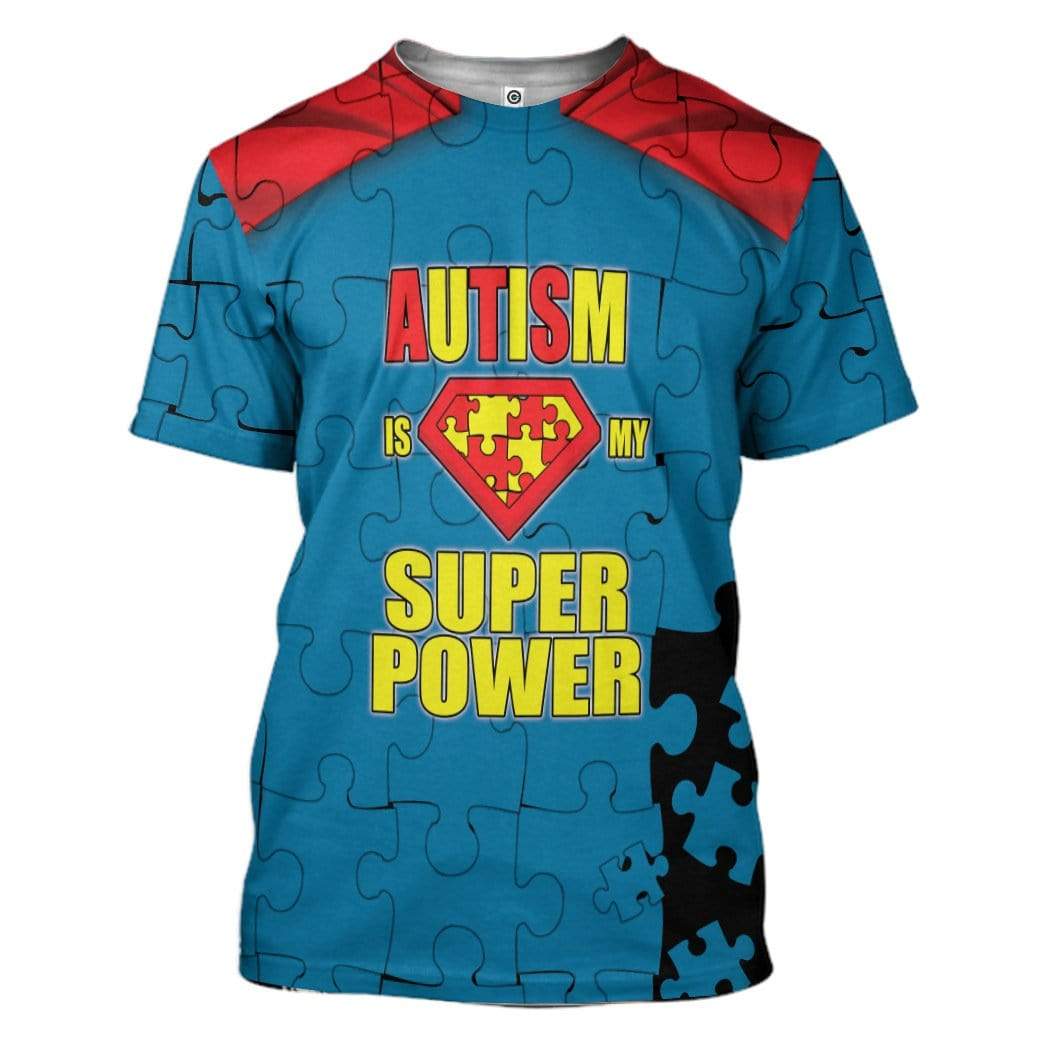 My Superpower Autism Custom T-Shirts Hoodie Apparel HD-TA0502206 3D Custom Fleece Hoodies T-Shirt S 