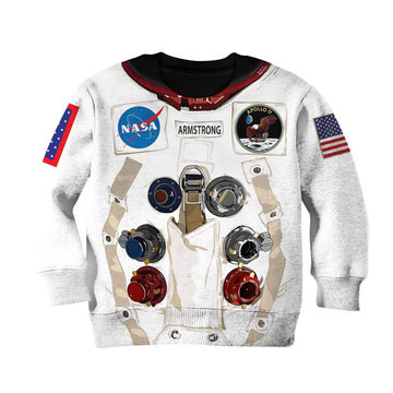 Nasa astronaut Kid Custom Hoodies T-shirt Apparel HD-GH20365K kid 3D apparel Kid Sweatshirt 2XS 