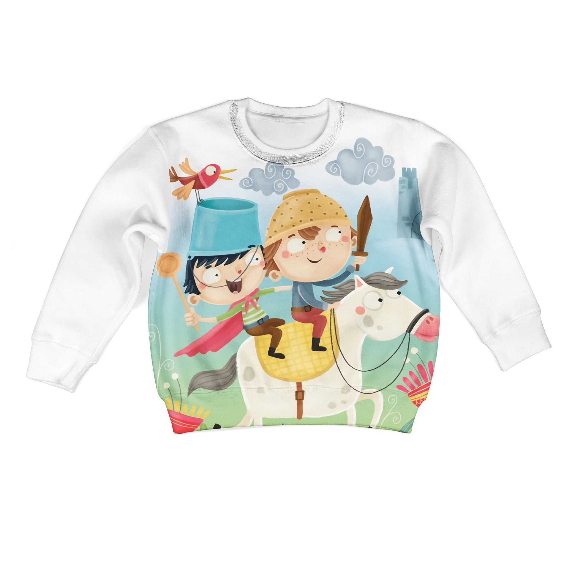 Naughty Boys Riding Horse Custom Hoodies T-shirt Apparel HD-PET110303K kid 3D apparel Kid Sweatshirt S/6-8 