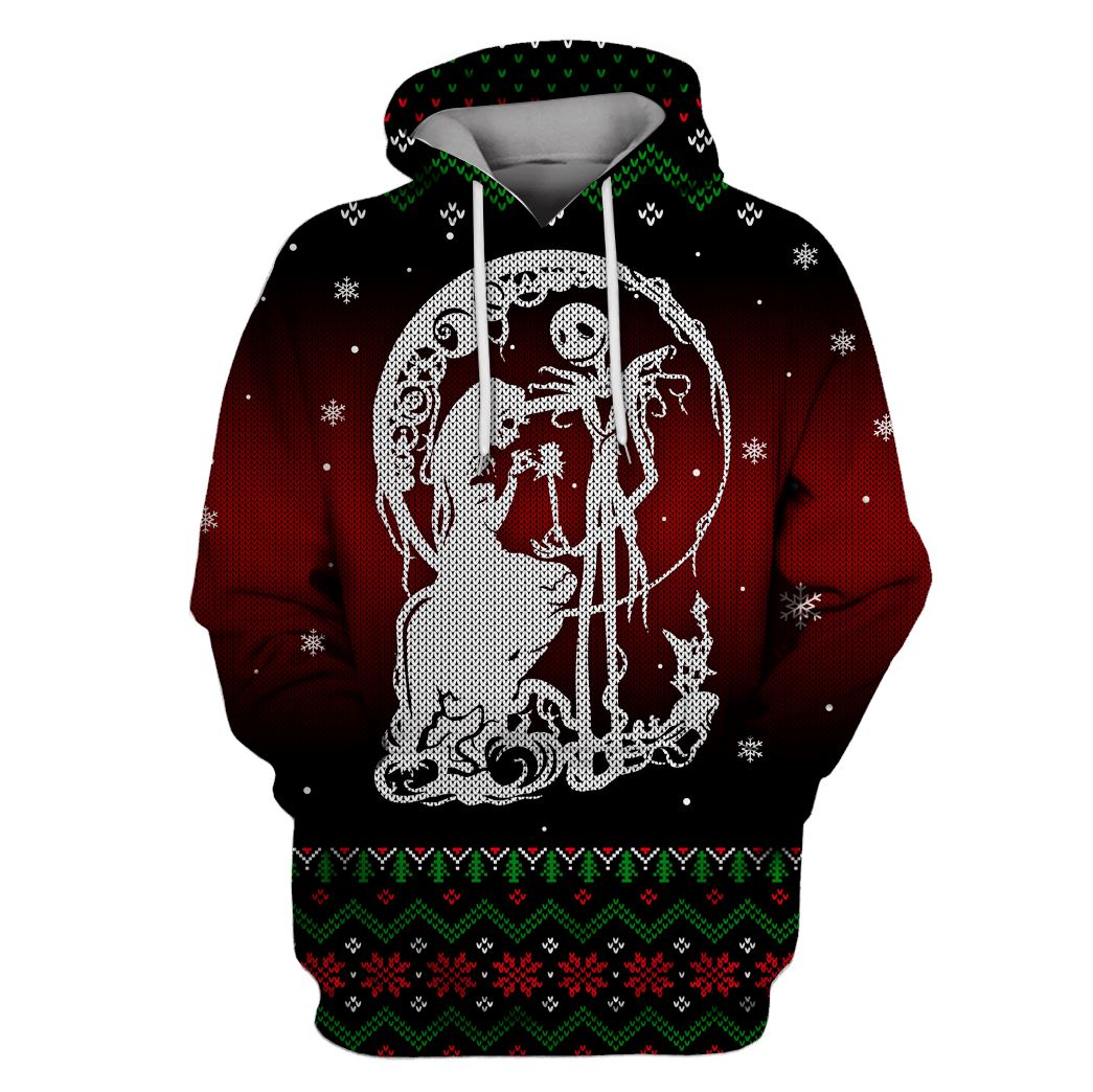 Nightmare Before Christmas: Jack Skellington and Sally Custom T-shirt - Hoodies Apparel HD-MV110622 3D Custom Fleece Hoodies Hoodie S 