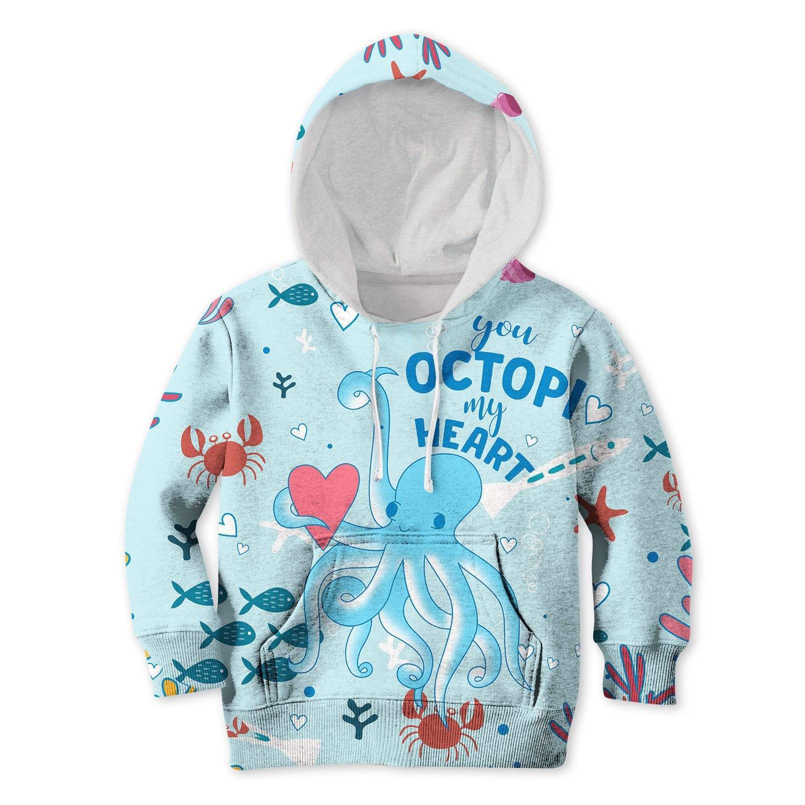 Octopi Kid Custom Hoodies T-shirt Apparel HD-GH1106109K kid 3D apparel Kid Hoodie S/6-8 