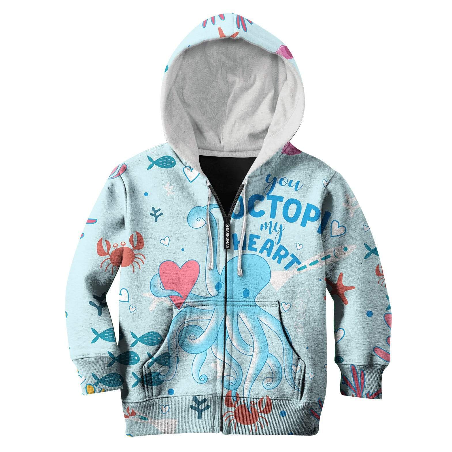 Octopi Kid Custom Hoodies T-shirt Apparel HD-GH1106109K kid 3D apparel Kid Zip Hoodie S/6-8 