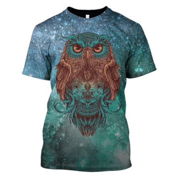 Owl Galaxy Hoodies - T-Shirt Apparel HP101114 3D Custom Fleece Hoodies T-Shirt S 