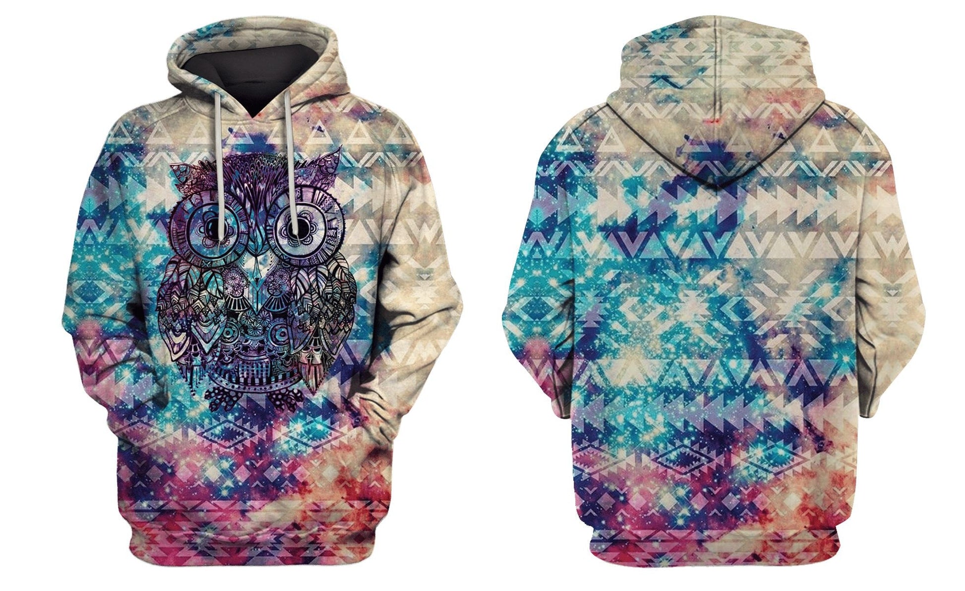 Owl Galaxy Hoodies T-Shirt Apparel HP101130 3D Custom Fleece Hoodies 