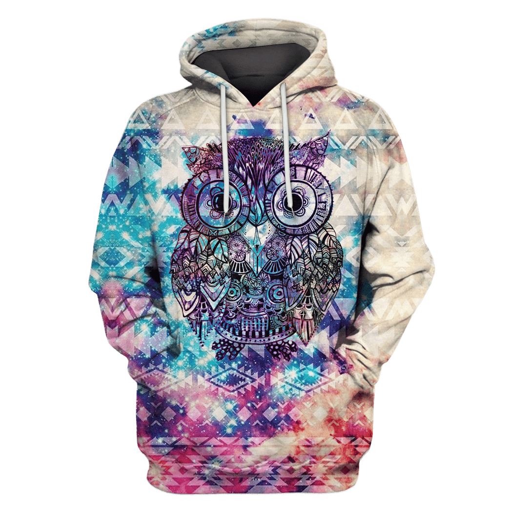 Owl Galaxy Hoodies T-Shirt Apparel HP101130 3D Custom Fleece Hoodies Hoodie S 