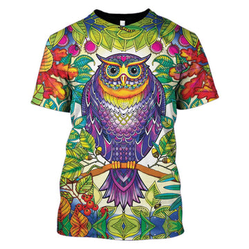 Owl Hoodies T-Shirt Apparel HD-HP101122 3D Custom Fleece Hoodies T-Shirt S 
